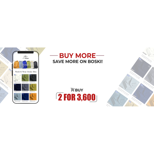 Buy any 2 Boski Suits For 3600