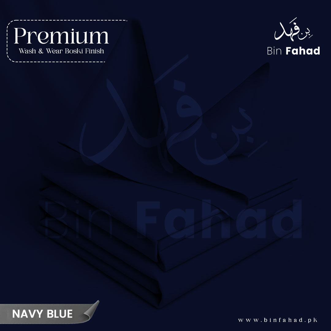 Premium Wash & Wear Boski - Navy Blue